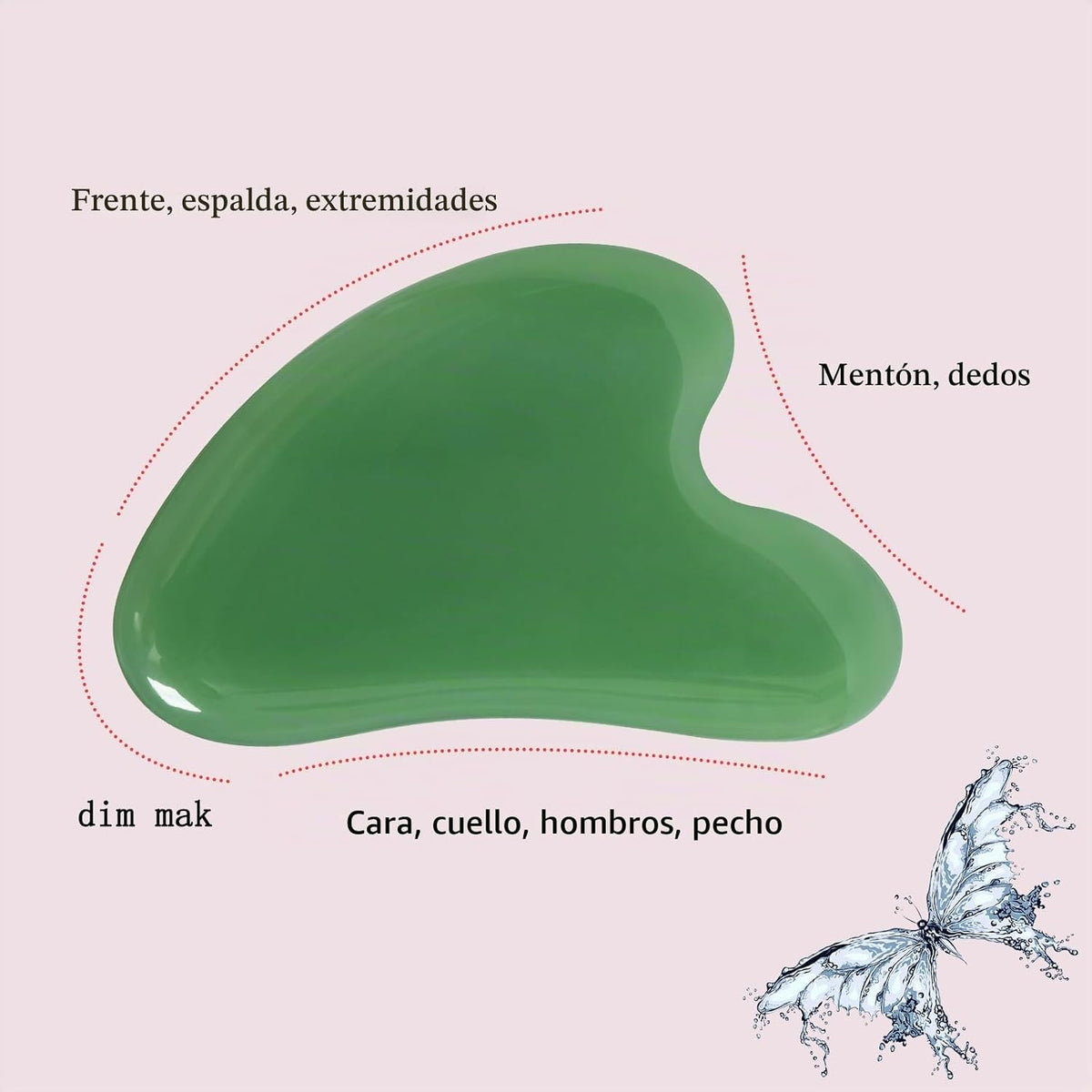 YAMHOHO Herramienta de masaje de piedra de jade Gua Sha, herramient...