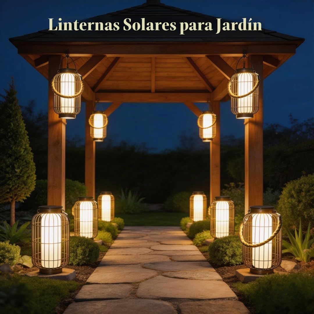 pearlstar Farol grande con energía solar para exteriores, luces col...
