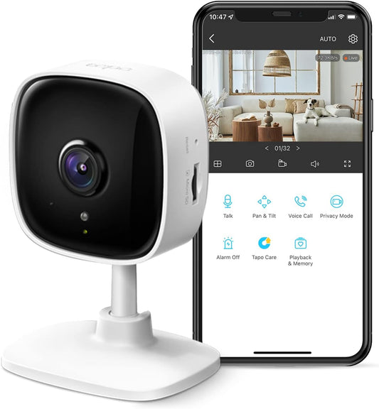 TP-Link Tapo C110 Cámara seguridad 2K de interior, bebé o perro, de...