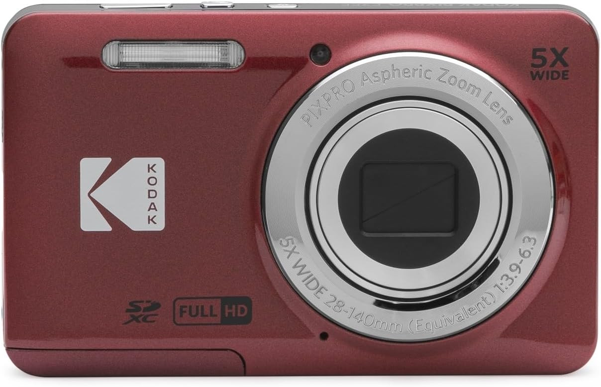 Kodak PIXPRO FZ55 - Cámara digital (rojo) + Tarjeta de memoria de 3...