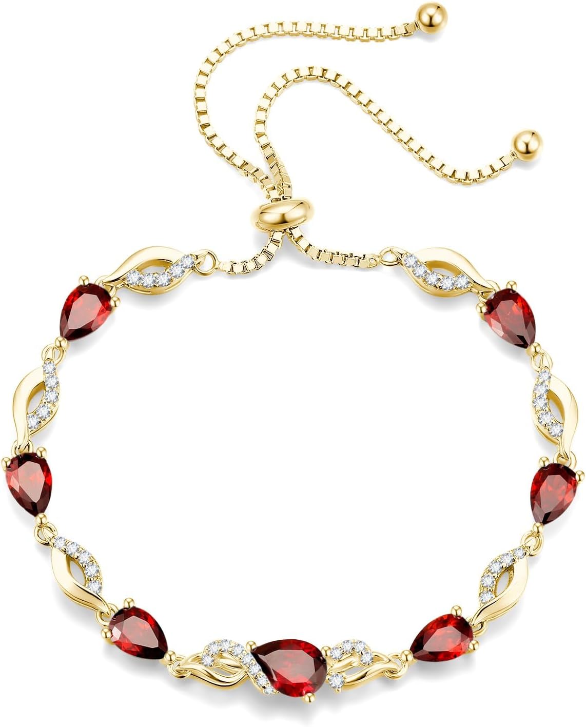 FANCIME Pulsera de tenis ajustable con piedra natal para mujer | Di...