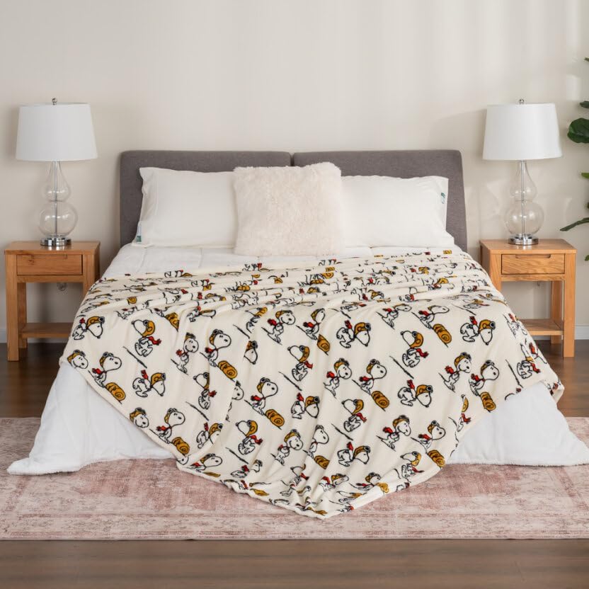Berkshire Blanket Peanuts® VelvetLoft® - Manta de felpa de Snoopy c...