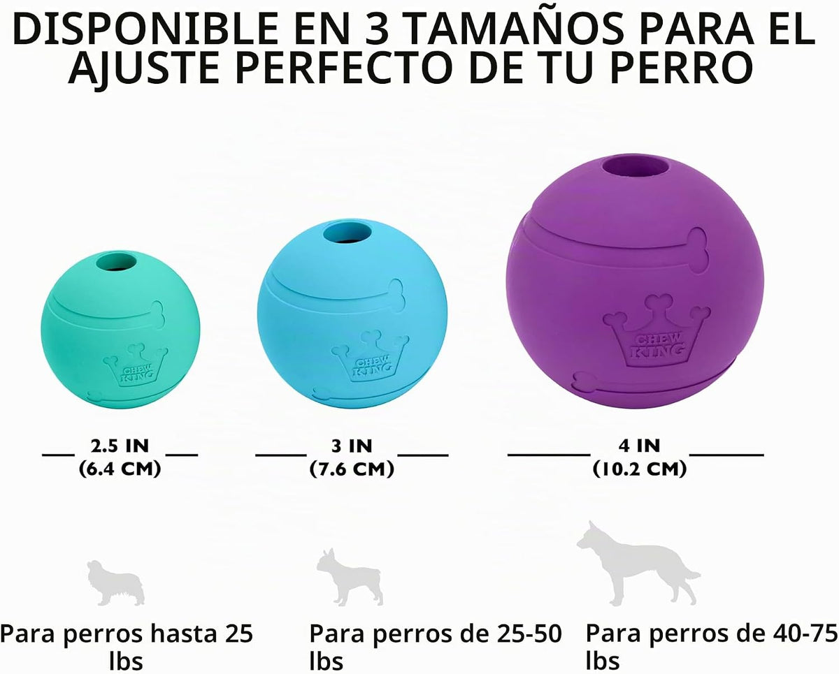 Chew King - Pelotas para lanzar y buscar, juguete de goma natural e...