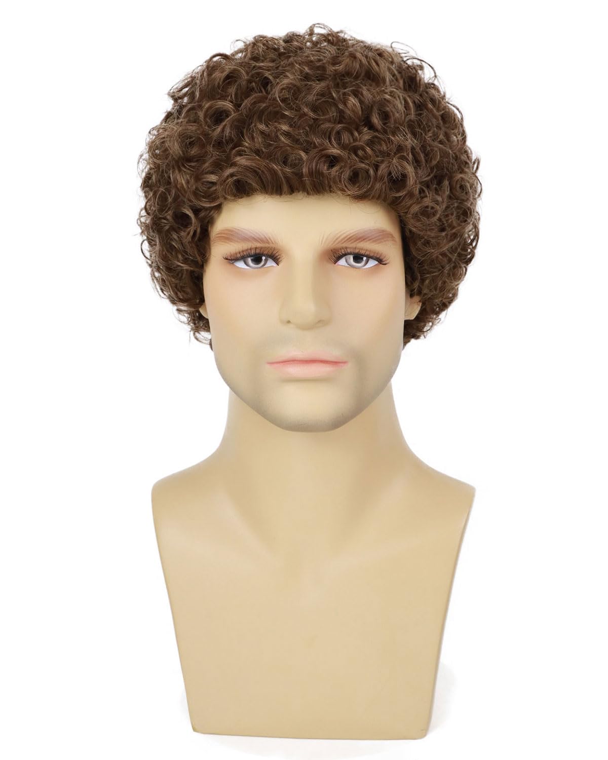 G&amp;T Wig Peluca rizada afro para hombre, pelucas cortas de color...