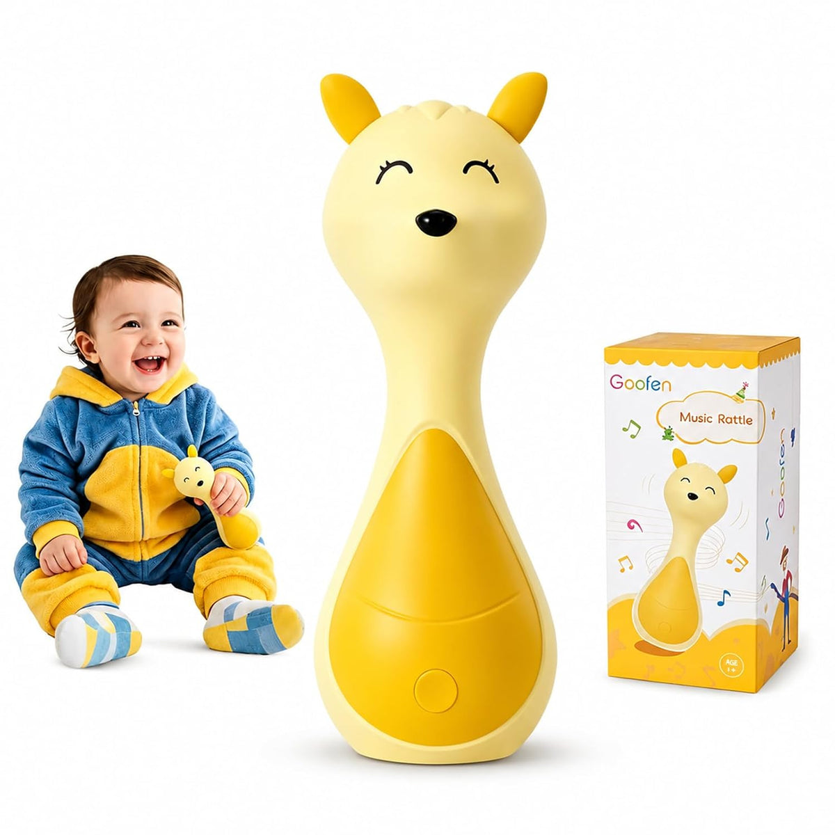 Sonajero musical iluminado para bebés, juguetes sensoriales musical...