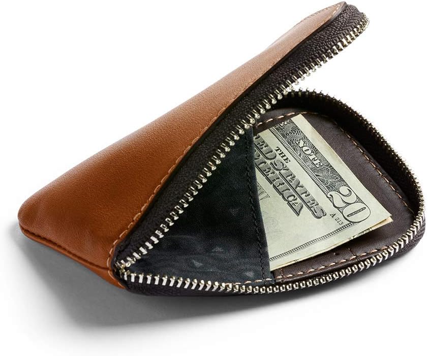 Bellroy - Tarjetero (pequeña cartera de cuero con cremallera, con c...