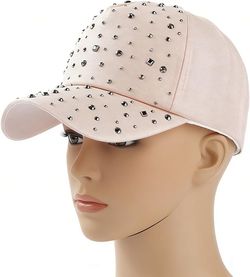Gudessly Gorra de béisbol ajustable transpirable con diamantes de i...