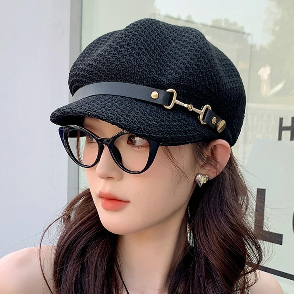 Gorra de periódico ligera de moda boina transpirable de malla para...