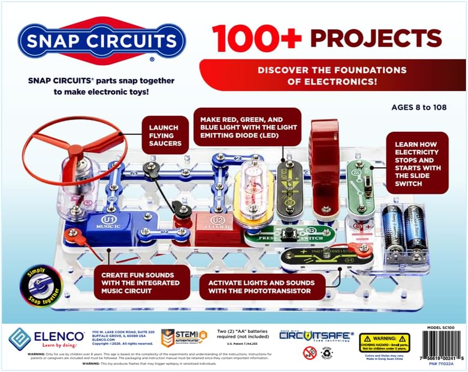 Kit para diseñar circuitos eléctricos Circuits Jr. SC-100, Negro |...