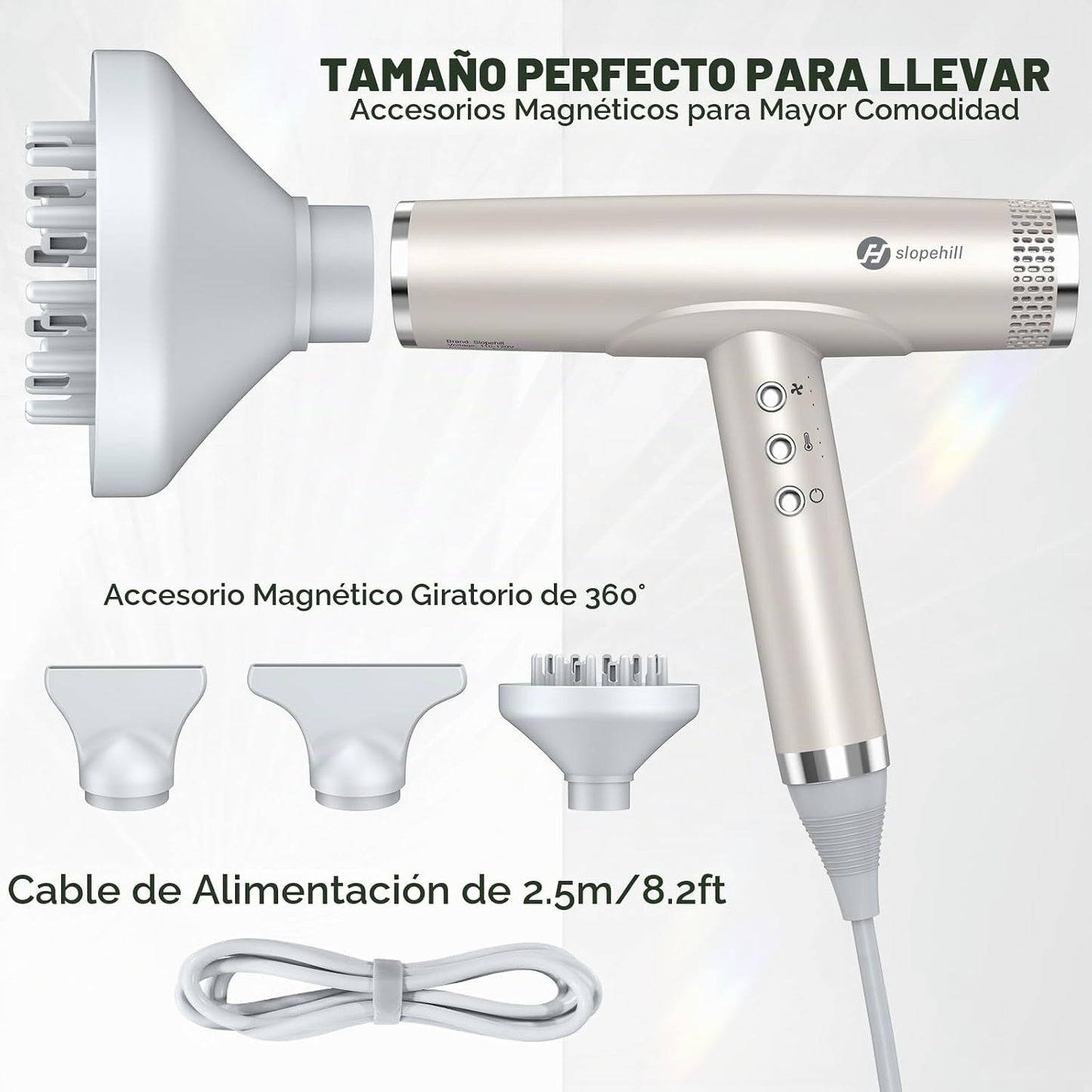 slopehill Secador de Pelo Profesional con Difusor, Secador de Pelo...