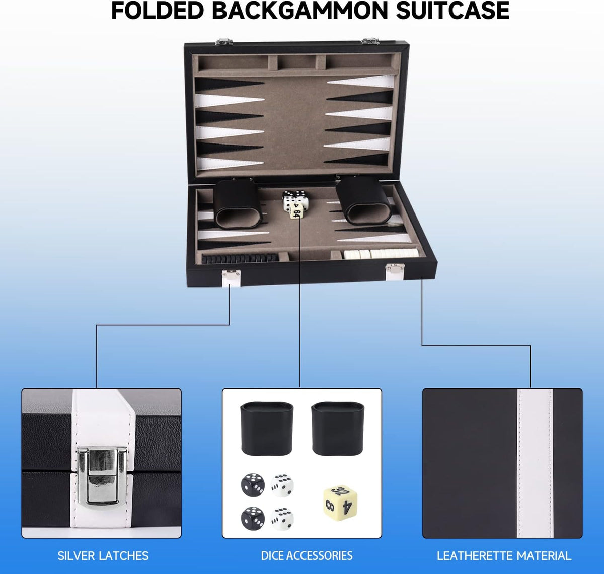 GSE Games &amp; Sports Expert - Juego de mesa de backgammon de piel...