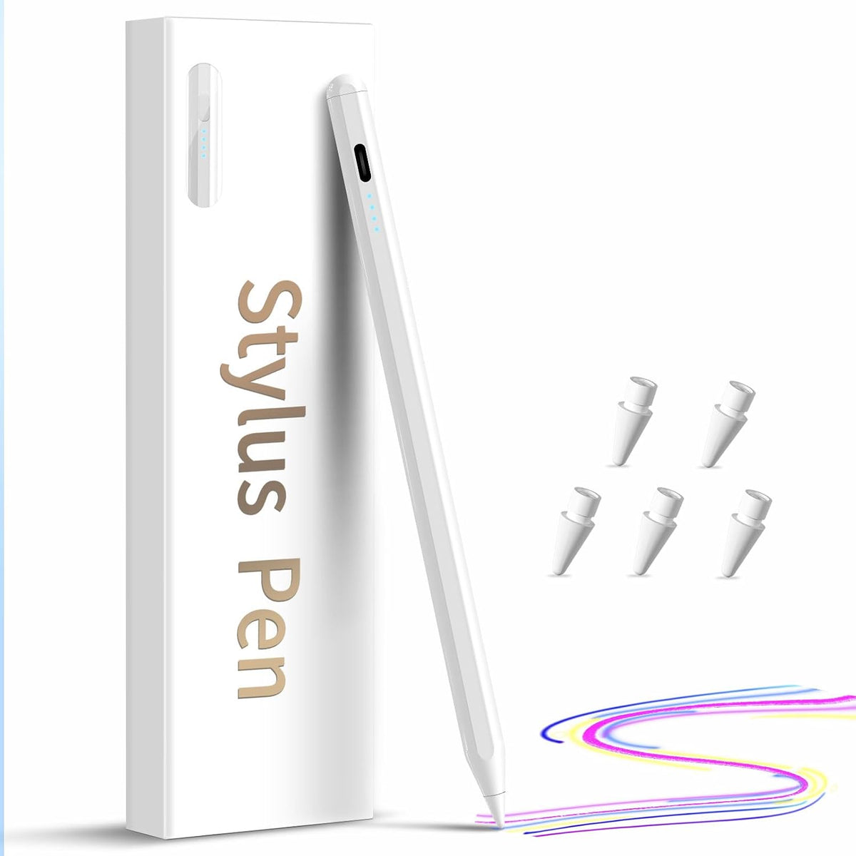 DZJHDG Lápiz capacitivo para iPad, (2018-2025) Carga rápida con sen...
