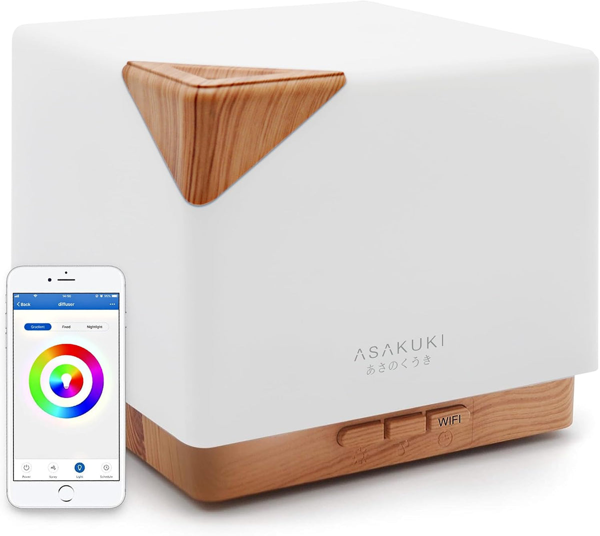 ASAKUKI Difusor de aceite esencial inteligente con aromaterapia y W...