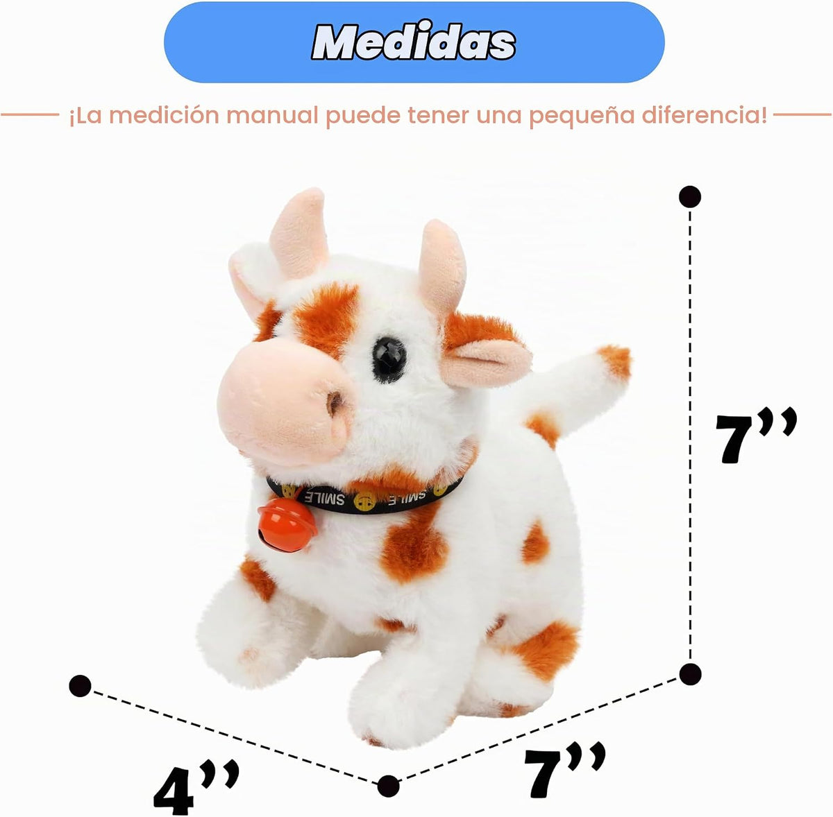 Hopearl Vaca caminante interactiva de peluche electrónico diario de...
