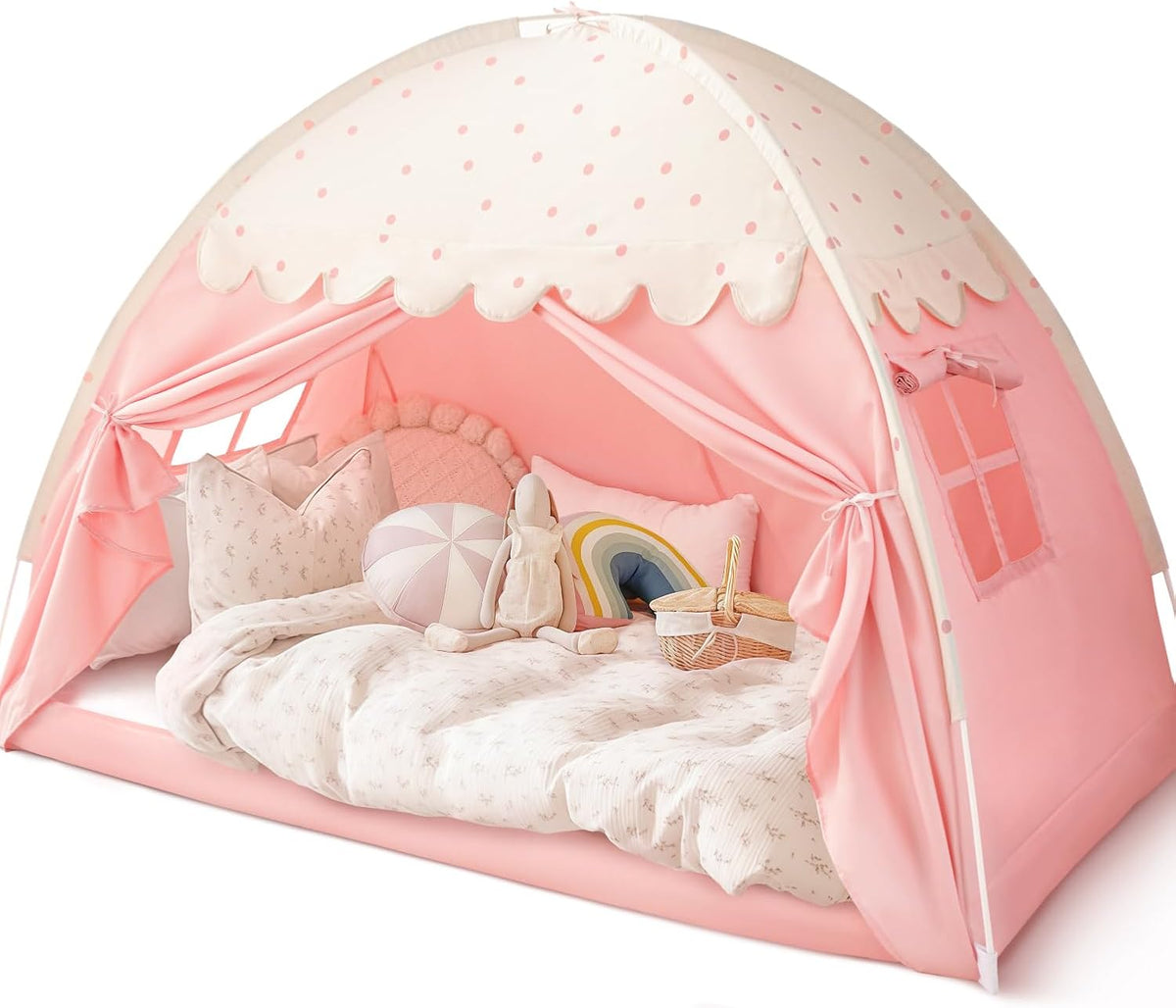 Tienda de campaña con dosel de cama de tamaño individual para niños...