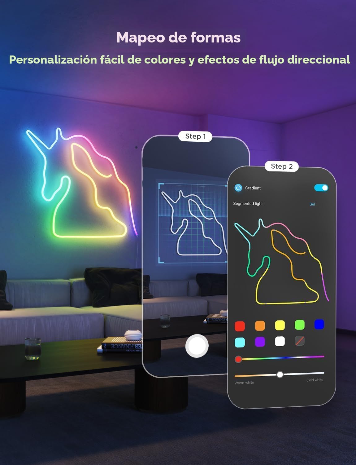 Govee Luces de neón RGBIC de 32.8 pies que funcionan con materia, A...
