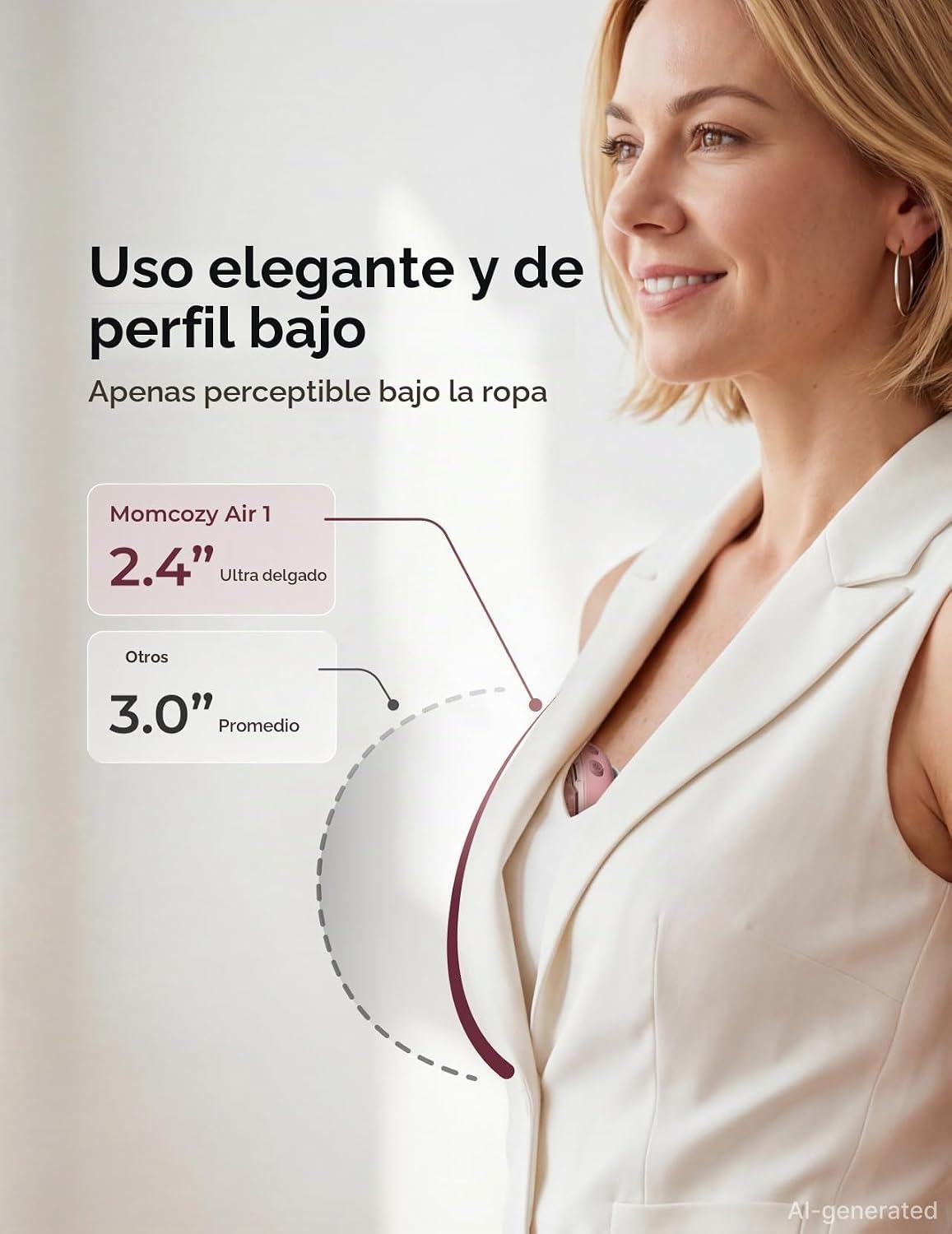 Momcozy Air 1 - Extractor de leche portátil, ultra delgado con estu...