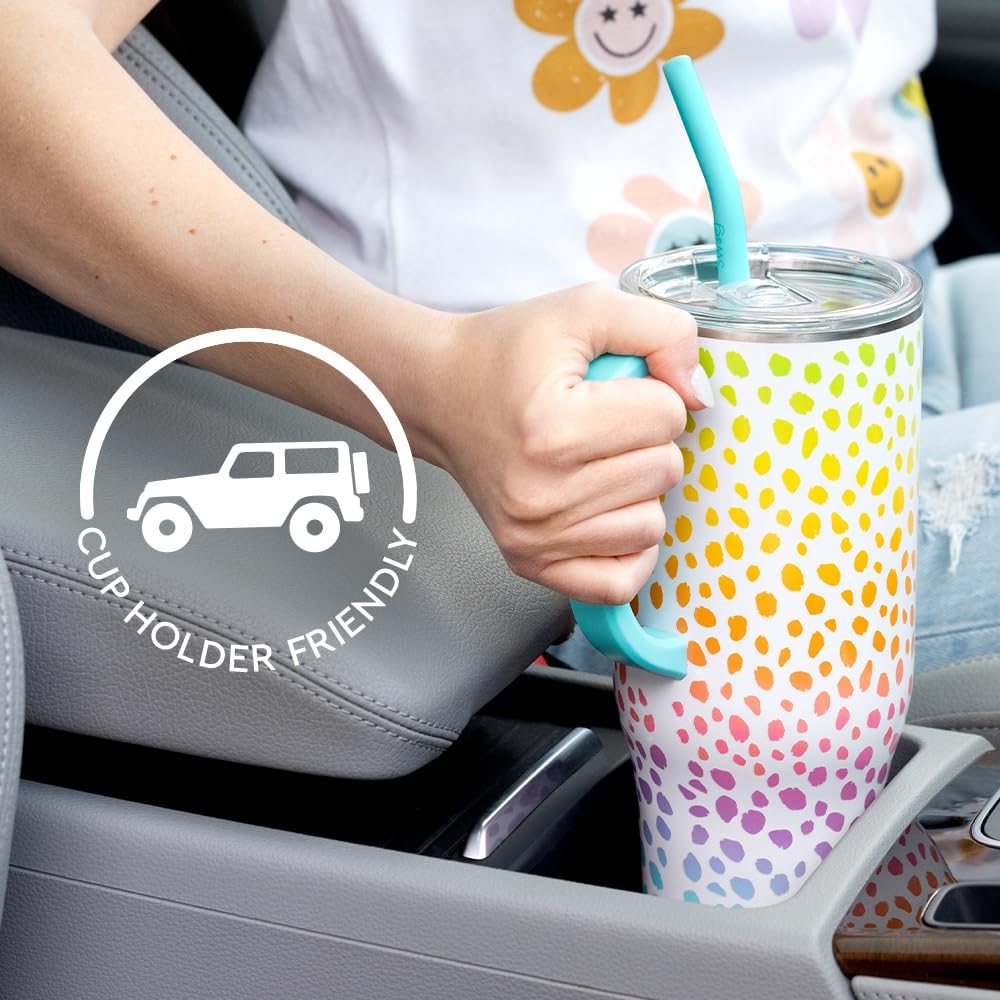 Swig Life Full Bloom Mega Set | Taza de viaje de 40 onzas con asa y...