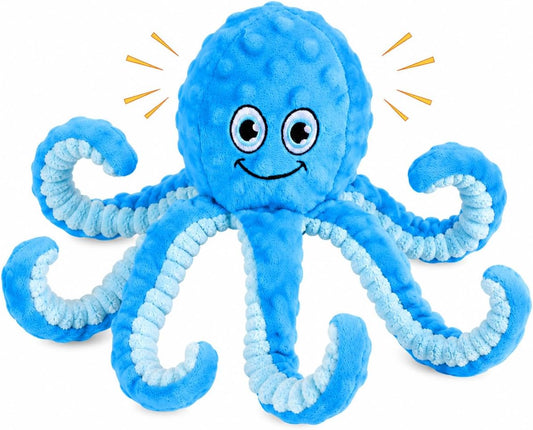 Letsmeet Juguetes Chirriantes para Perros Pulpo Relleno Juguete Cru...
