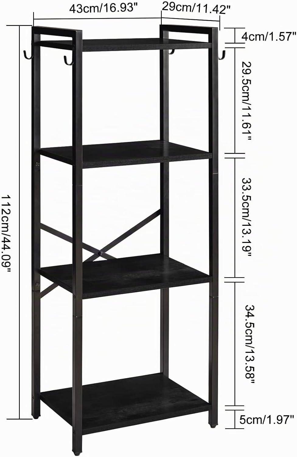 YMYNY Librería, estantería de escalera estrecha de 4 niveles, estan...