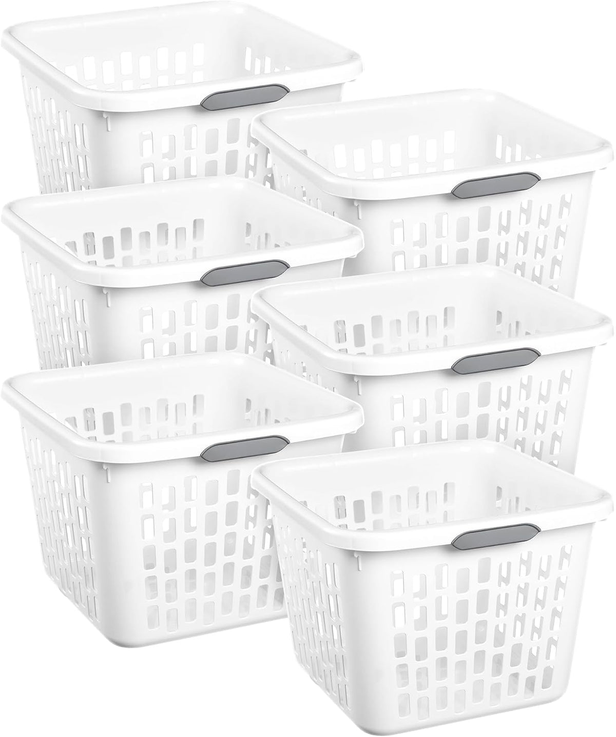 Sterilite Paquete de 6 Cestas de Lavandería Cuadradas con Capacidad...