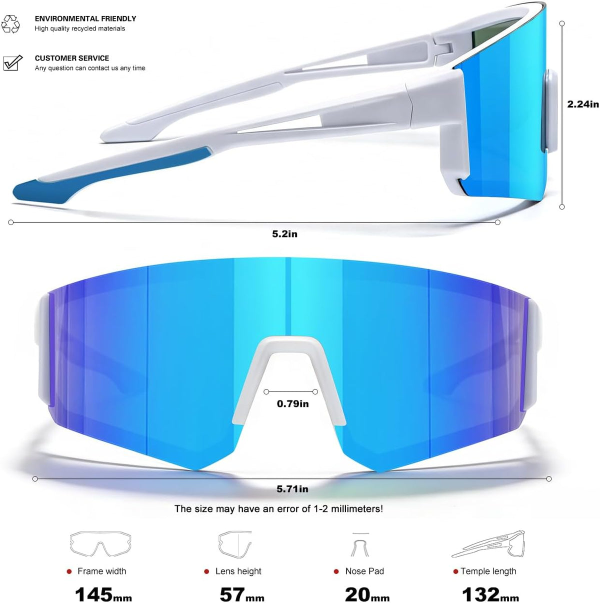 SEKKAF Gafas de sol polarizadas para hombres y mujeres, gafas de so...