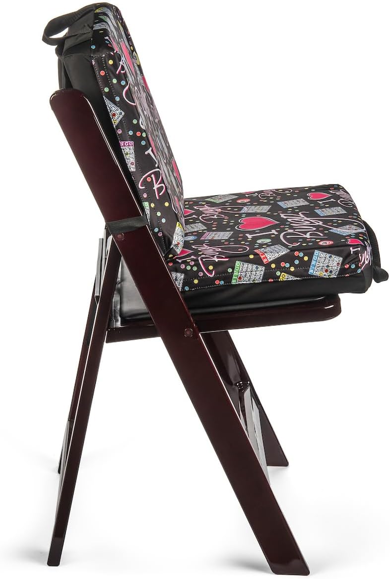 Cojín de Asiento con Patrón Negro I Love Bingo \u2013 Almohada de B...