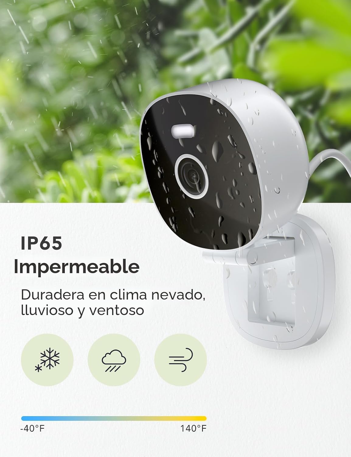FAMVIVA Cámara de seguridad con cable 2K, interior\/exterior para e...