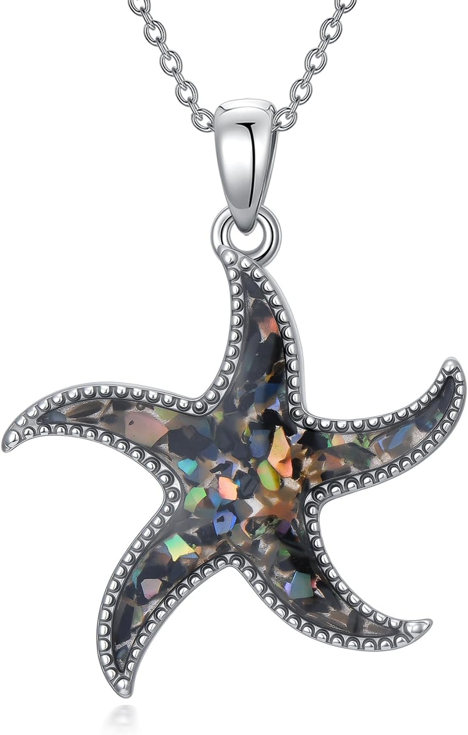 SELKAT Collar con colgante de estrella de mar de plata de ley 925 p...