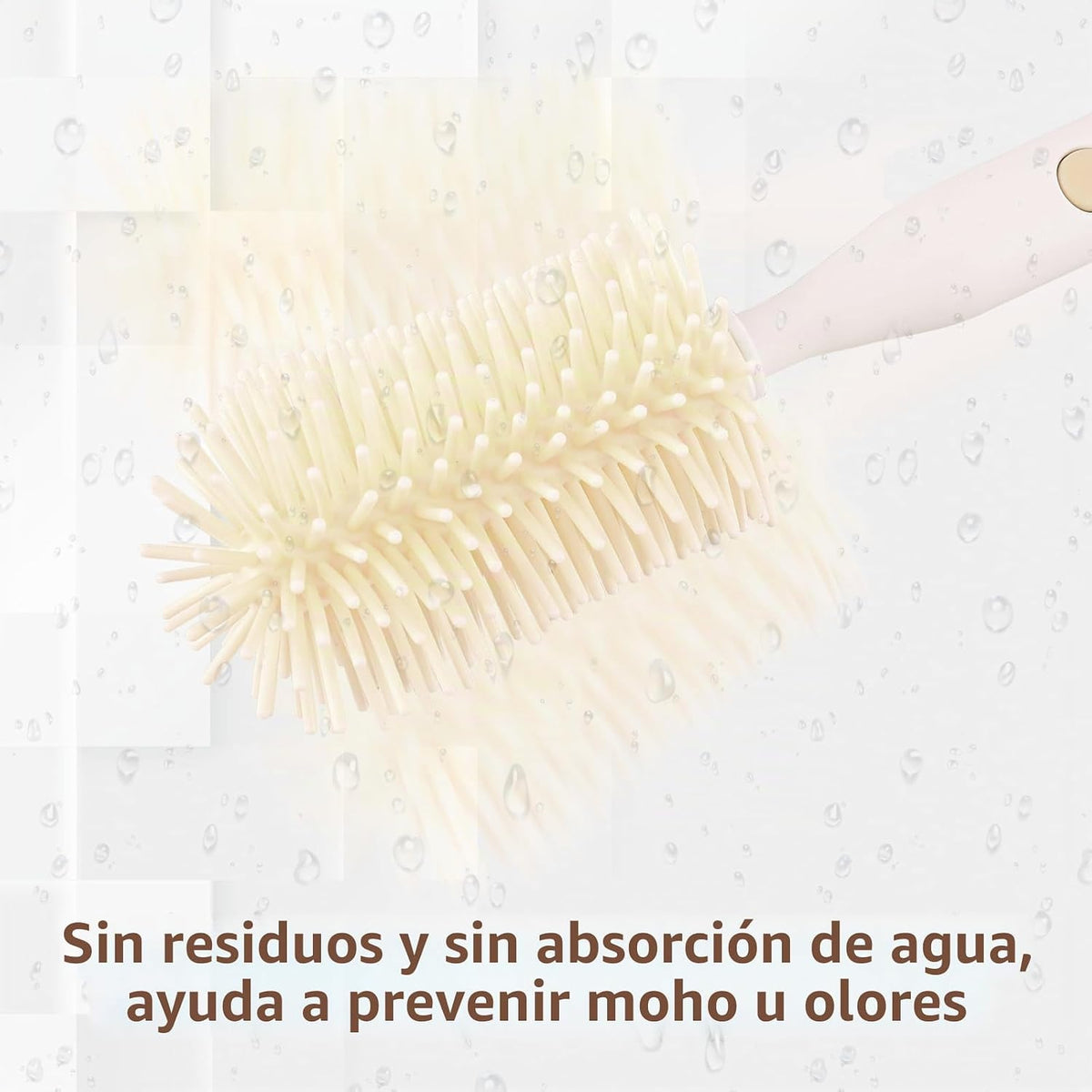 Malalife Paquete de 3 cepillos de silicona para biberones, limpiado...