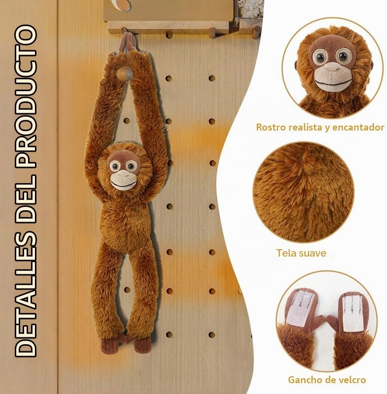Hideekoog Juguete de orangutanes de peluche colgante, ganchos y ani...