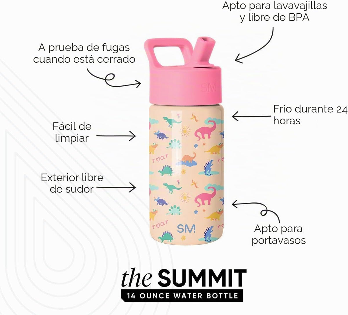 Simple Modern - Botella de agua para niños de la colección Summit c...