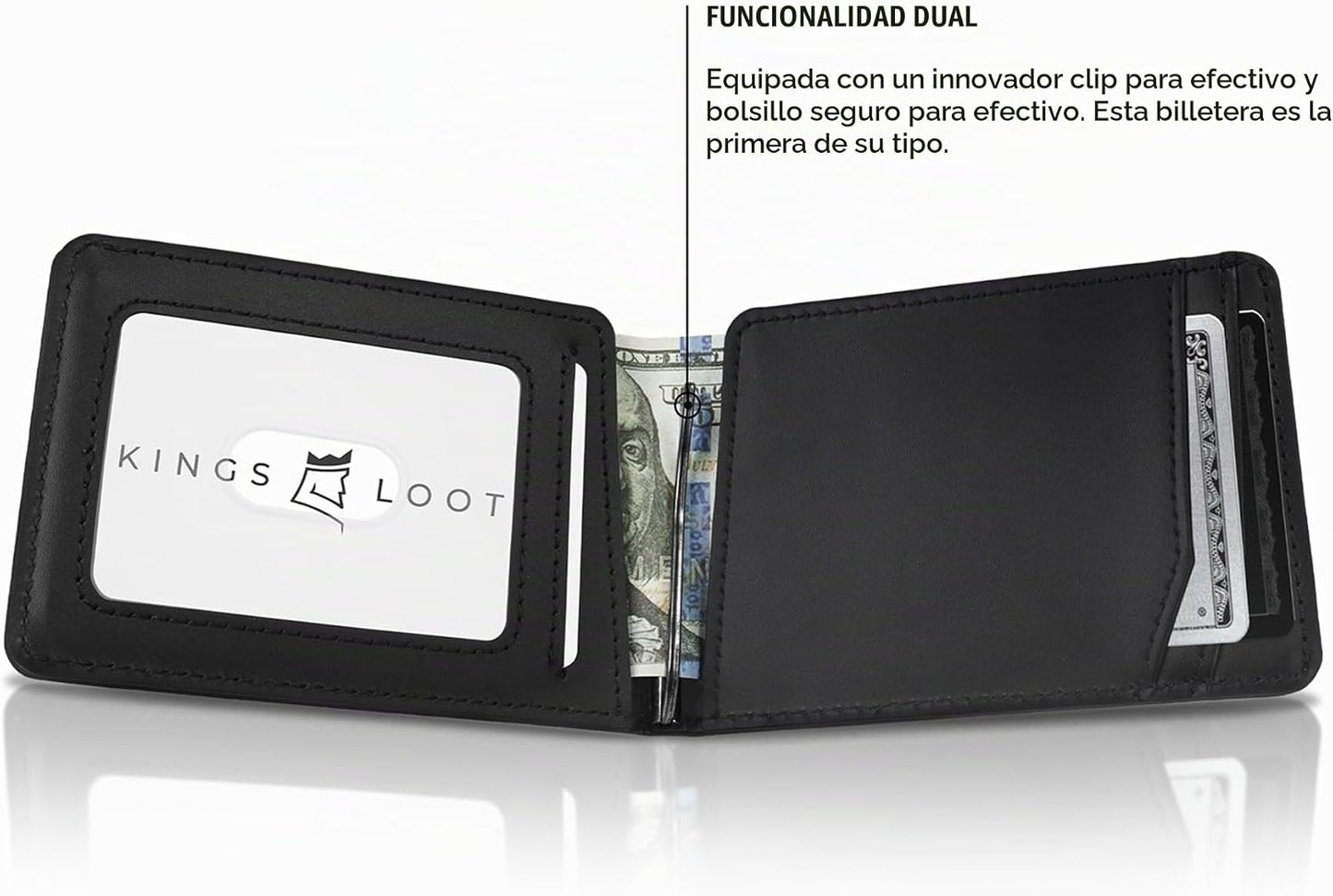 Kings Loot Billetera - Billetera Minimalista para Hombres con Bolsi...