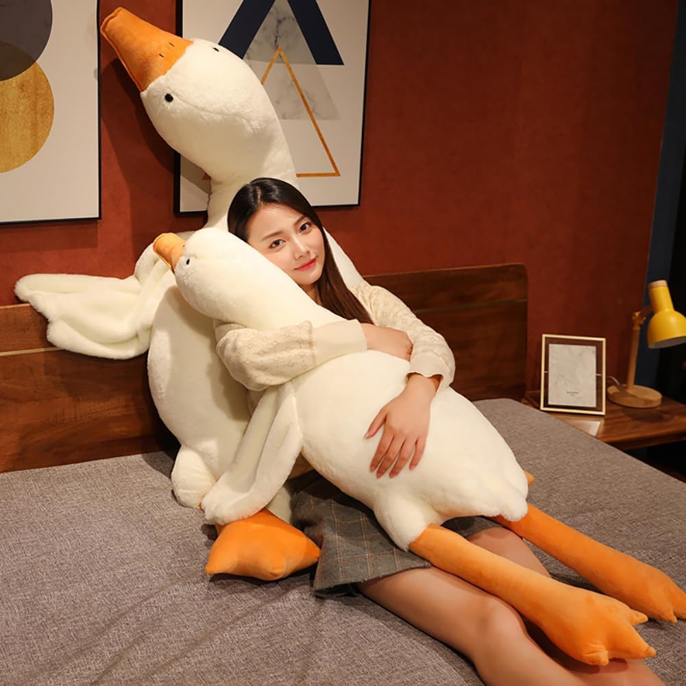Srutirbo - Almohada de ganso gigante blanco de peluche de 51 pulgad...