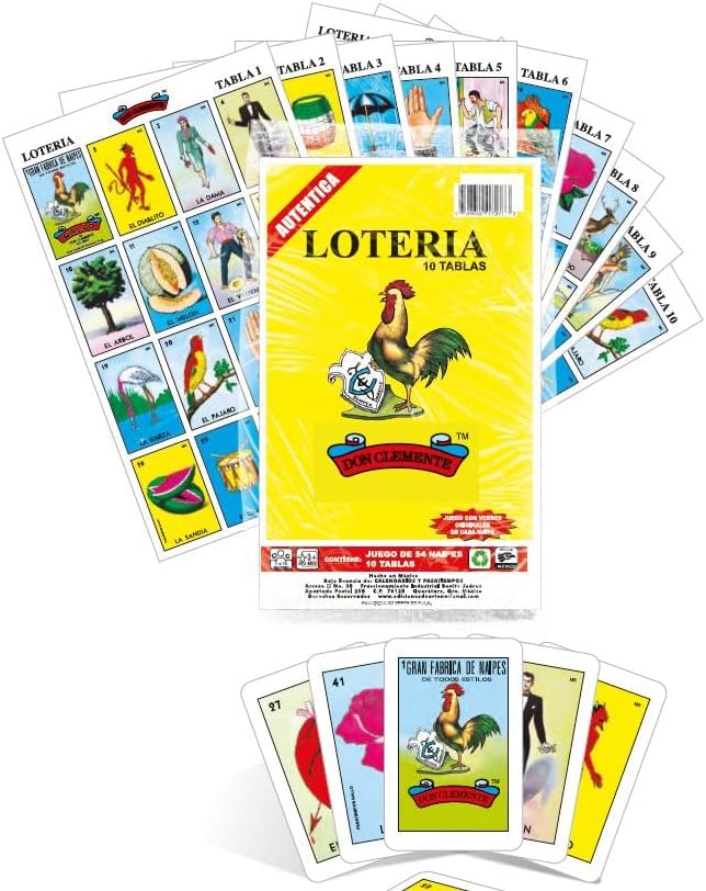 Loteria Juego Auténtico Mexicano, Juego de Bingo con Tarjetas Ilust...