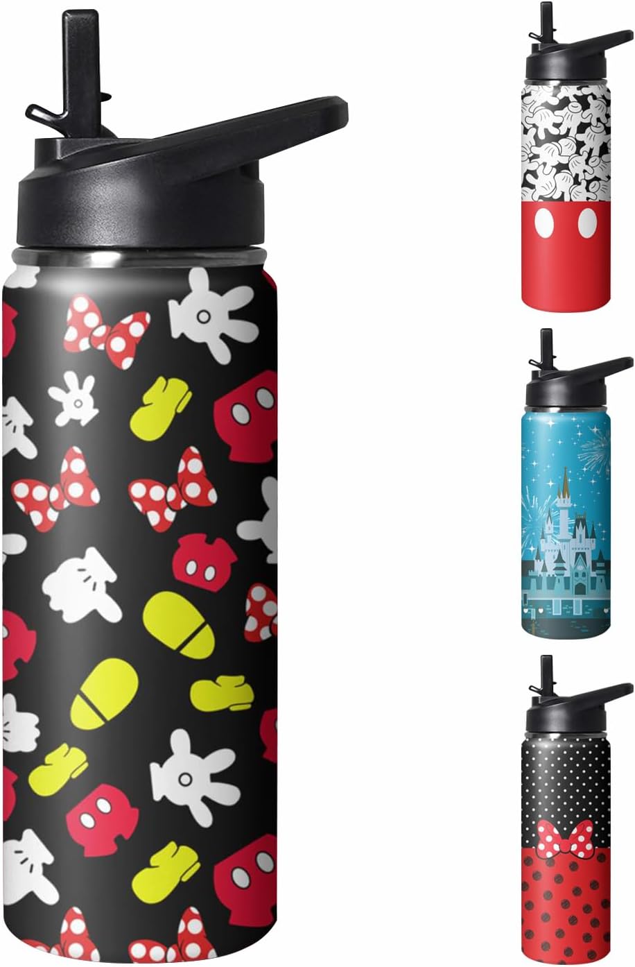 GOODNHAPPY Botella de agua de dibujos animados de 18 oz con asa y t...