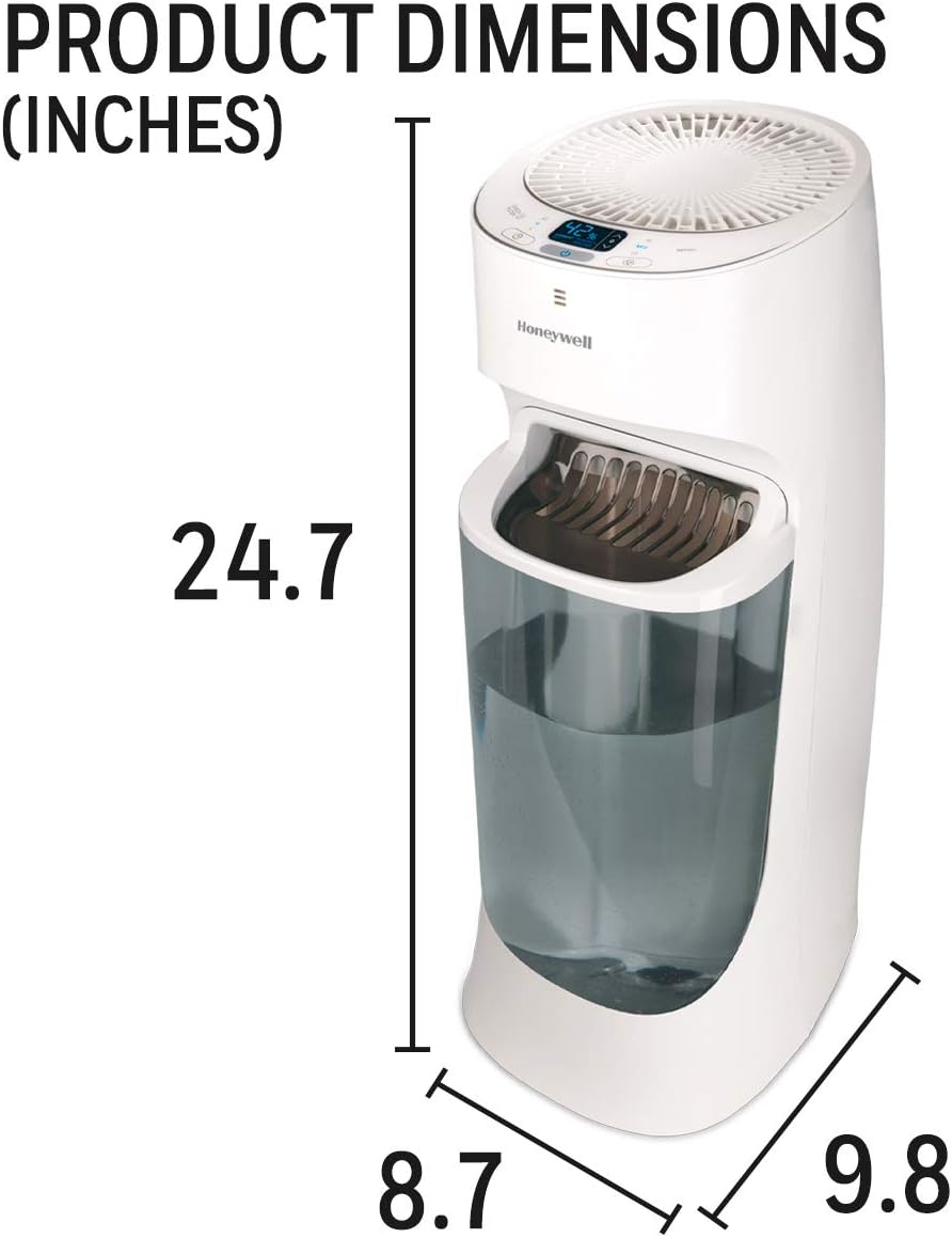 Honeywell Humidificador de torre de llenado superior, humidistato d...