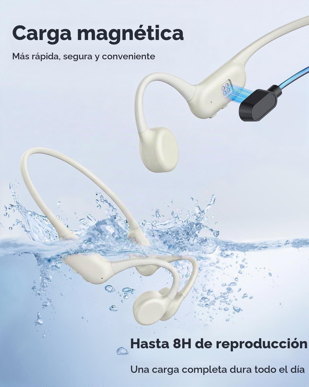 Auriculares de conducción ósea, auriculares de natación impermeable...