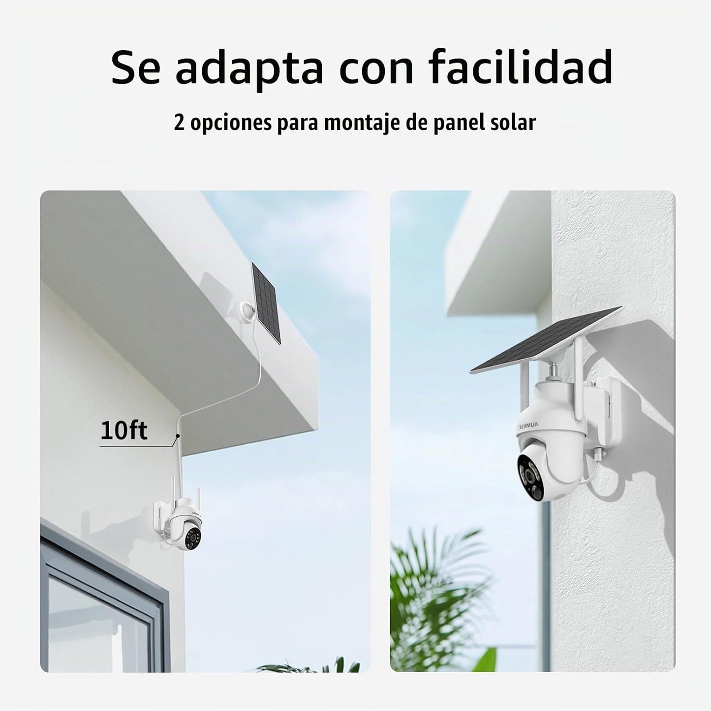 SEHMUA Cámara de seguridad solar 2K inalámbrica para exteriores, 1...