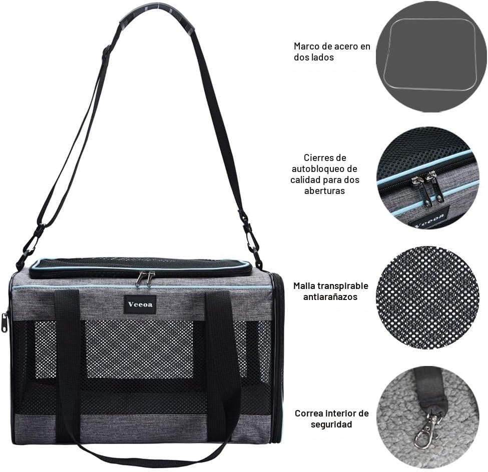 Vceoa Transportador para Gatos y Perros de 19x12x12 Pulgadas, para...