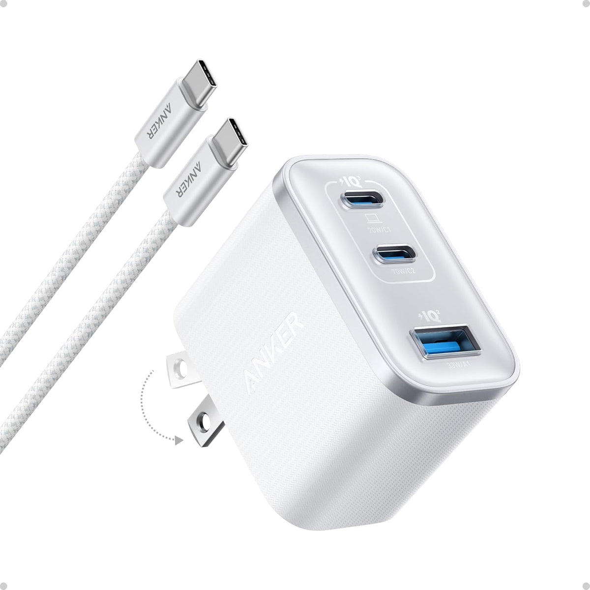 Anker Nano Cargador, Bloque de Carga USB C de 70W de Salida Ultrarr...