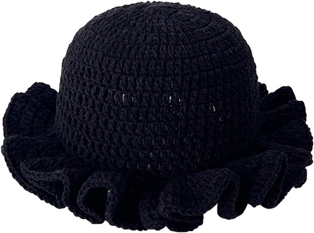 Sombrero de cubo tejido a ganchillo para mujeres, sombrero de pesca...