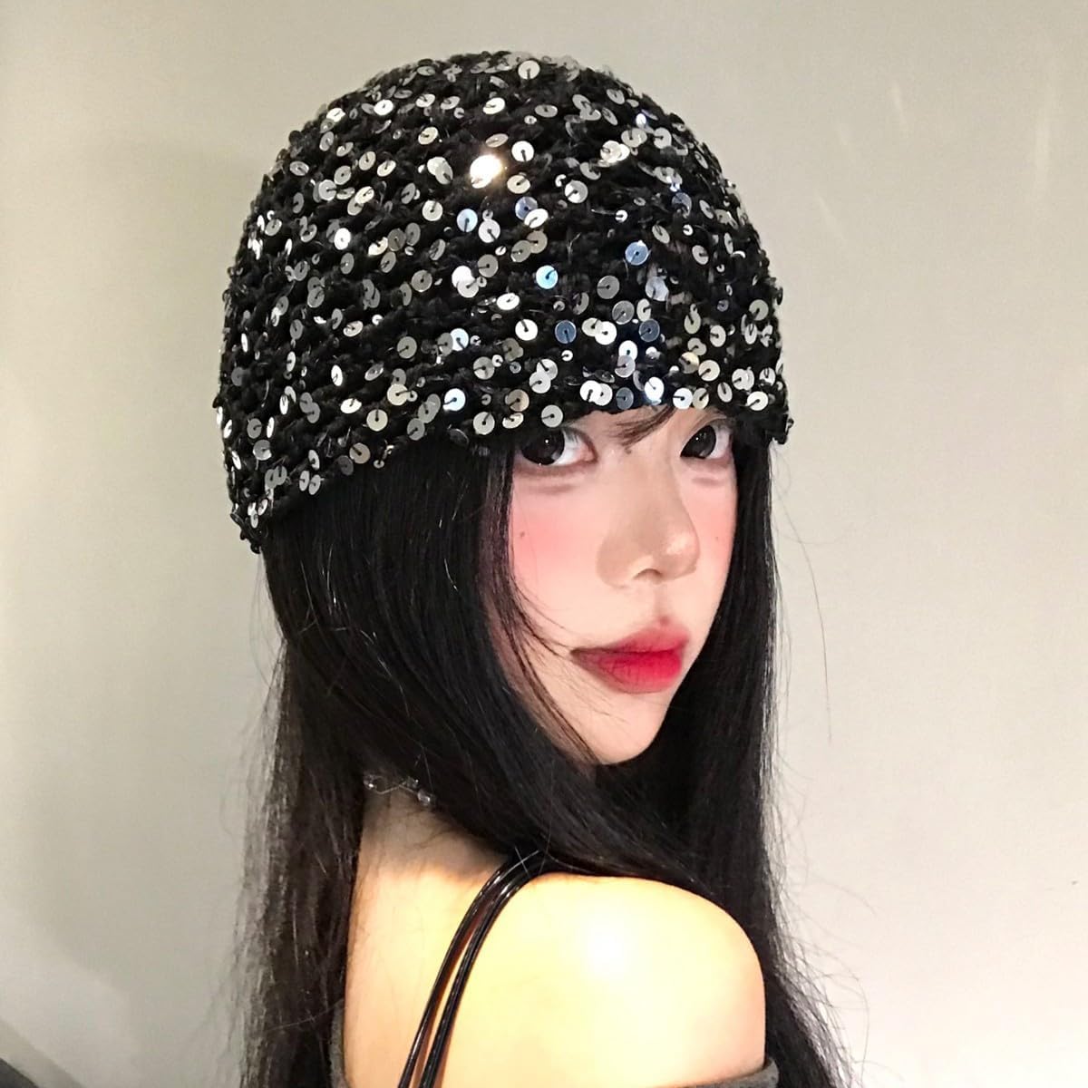 Julpsk Gorro de verano con lentejuelas con purpurina para mujer, so...