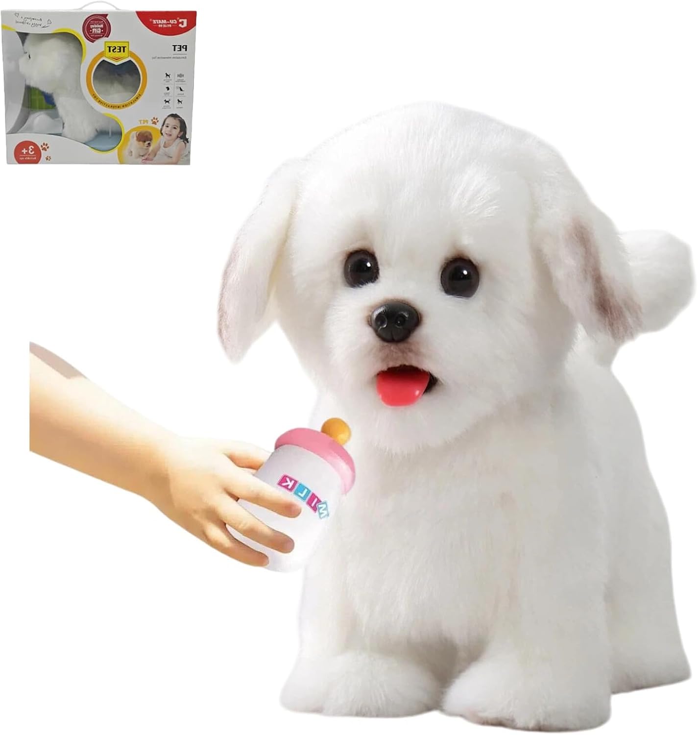 CU-MATE Juguete electrónico para perro que camina, cachorro maltés...