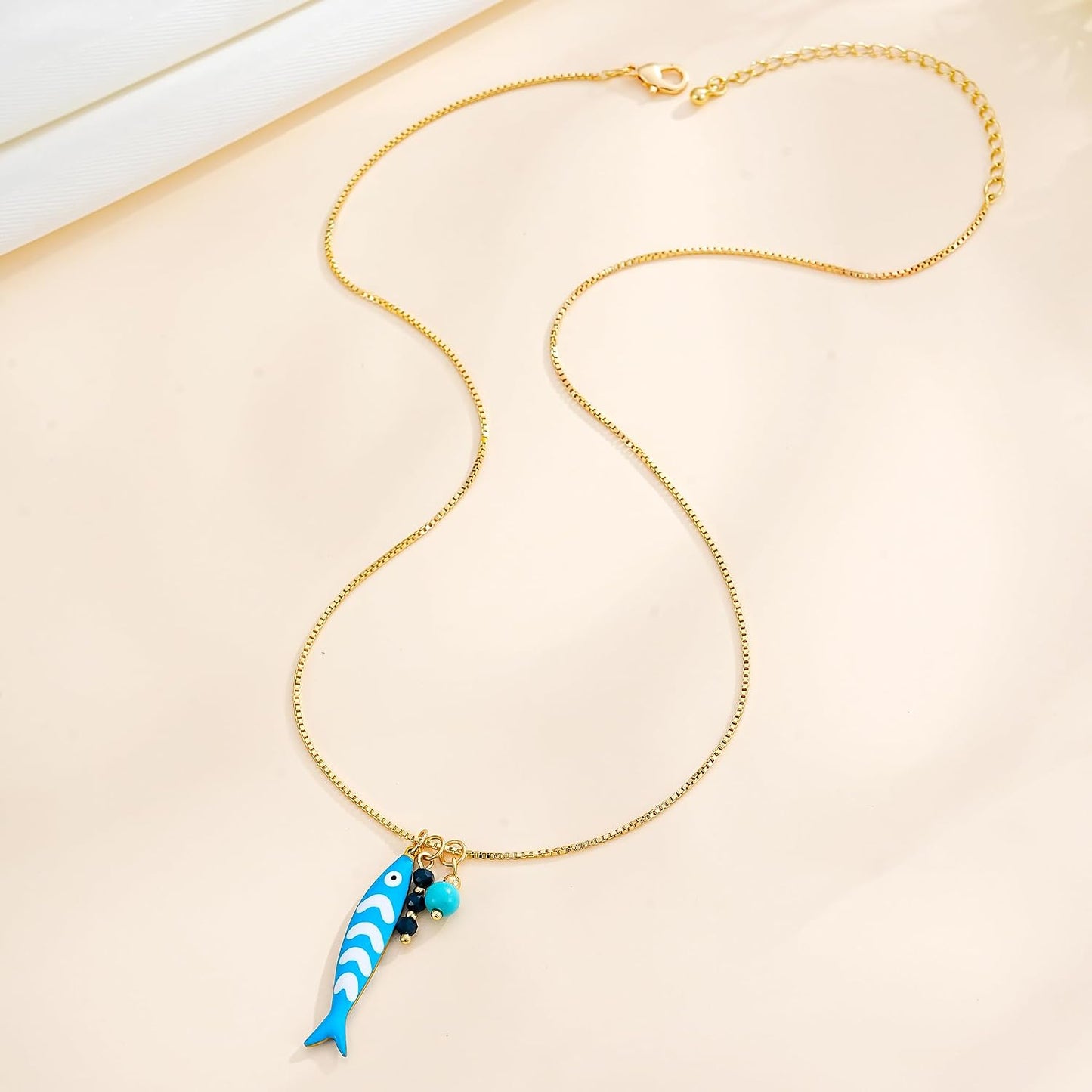 FILMOON Collar de pez para mujer, chapado en oro, colgante de pez,...