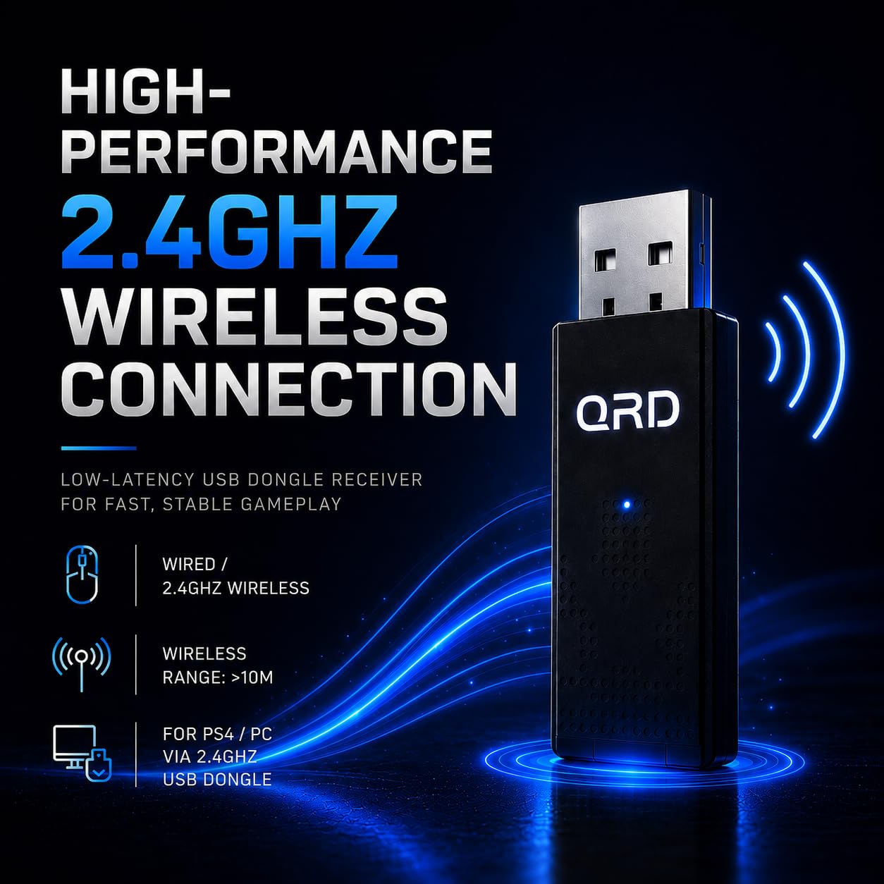 Mando inalámbrico QRD Spark N7 de 2,4 Ghz para PS4\/PS3\/PC | Efect...