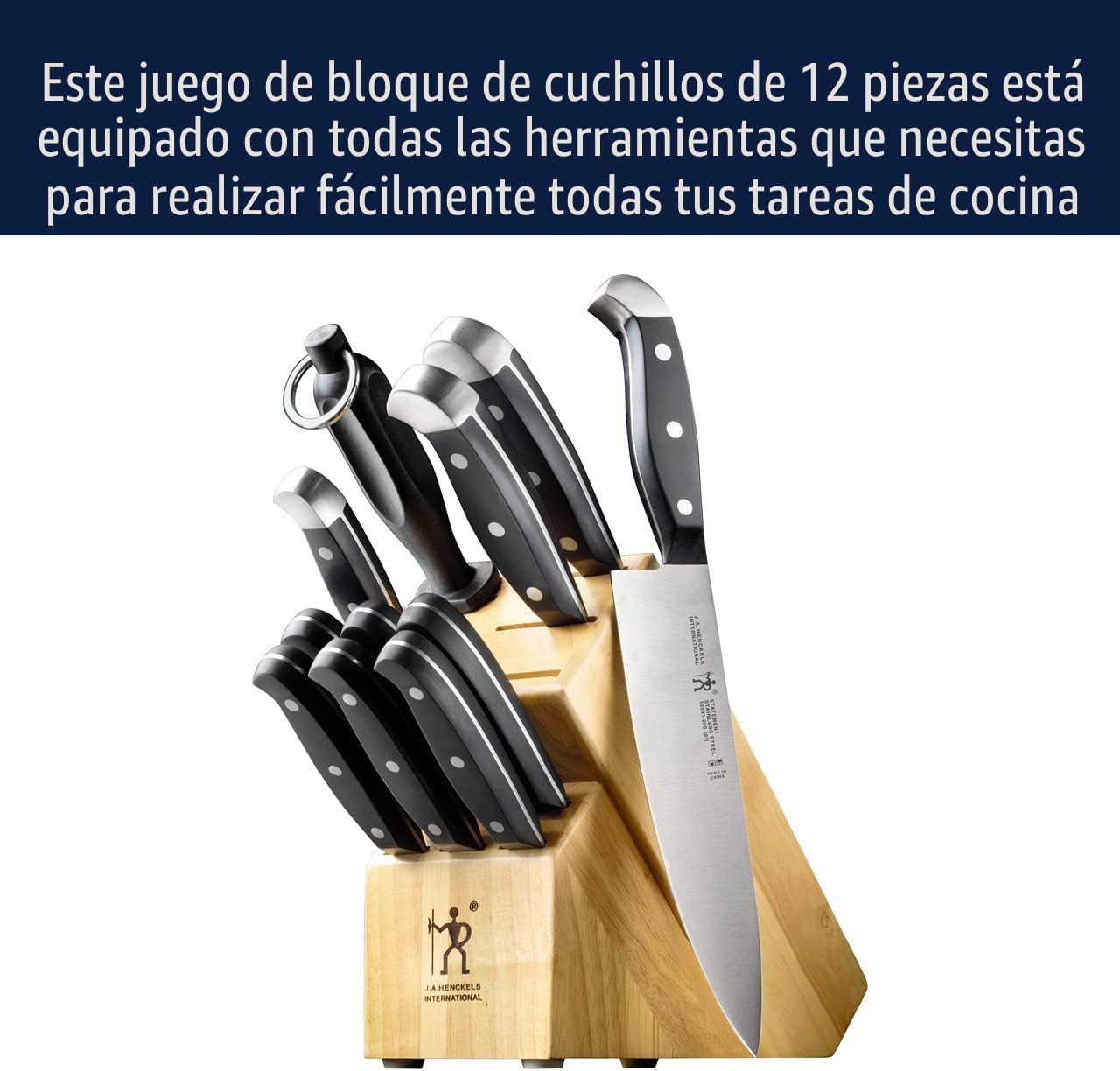 Henckels Statement - Juego de bloques de cuchillos de 12 piezas, af...