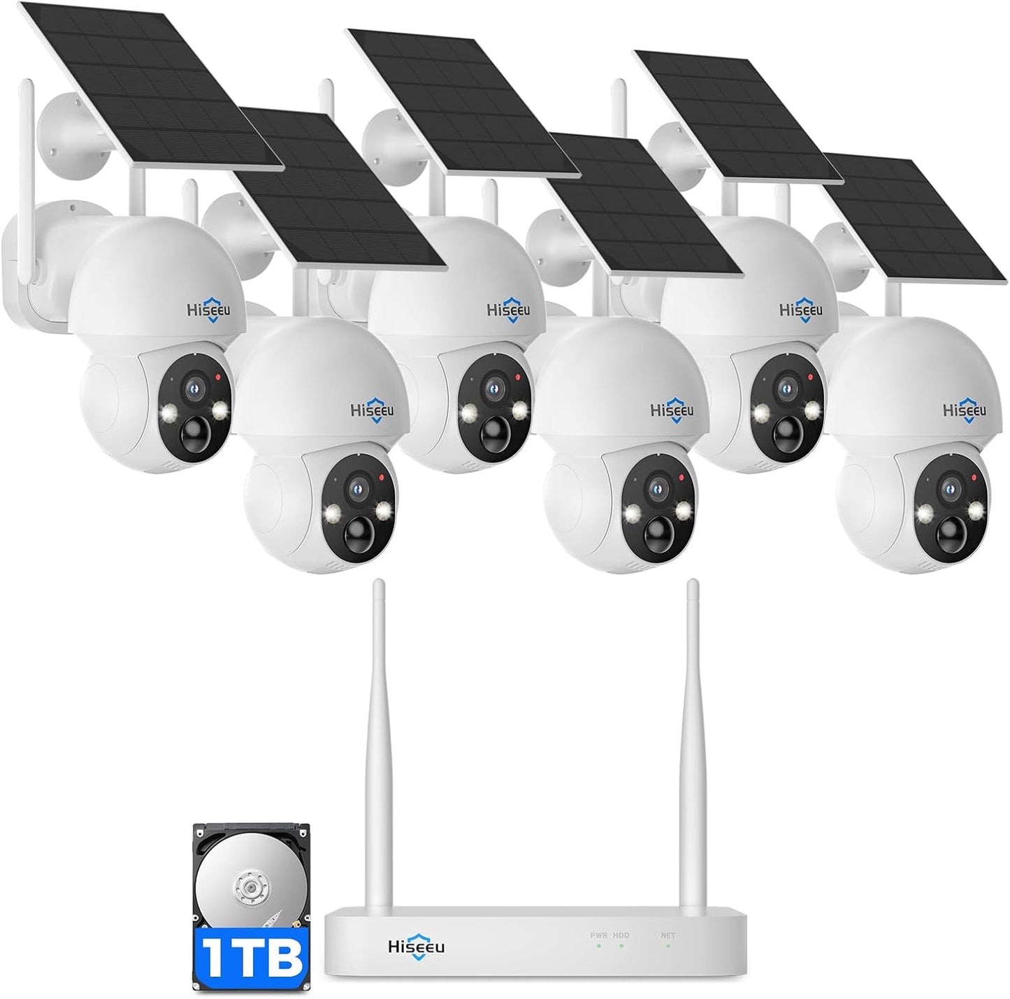 Hiseeu Cámaras de seguridad inalámbricas al aire libre,Kit 4MP 6-Ca...