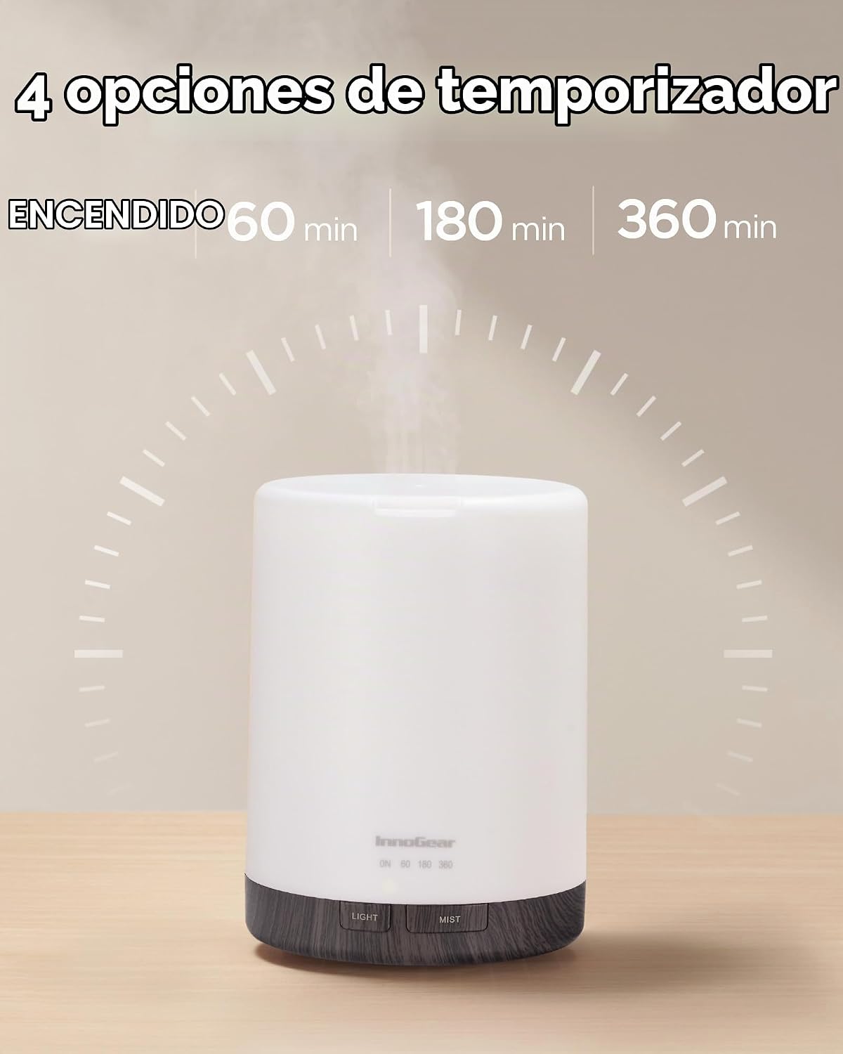 InnoGear Difusor de aceite esencial de 10.1 fl oz para humidificado...