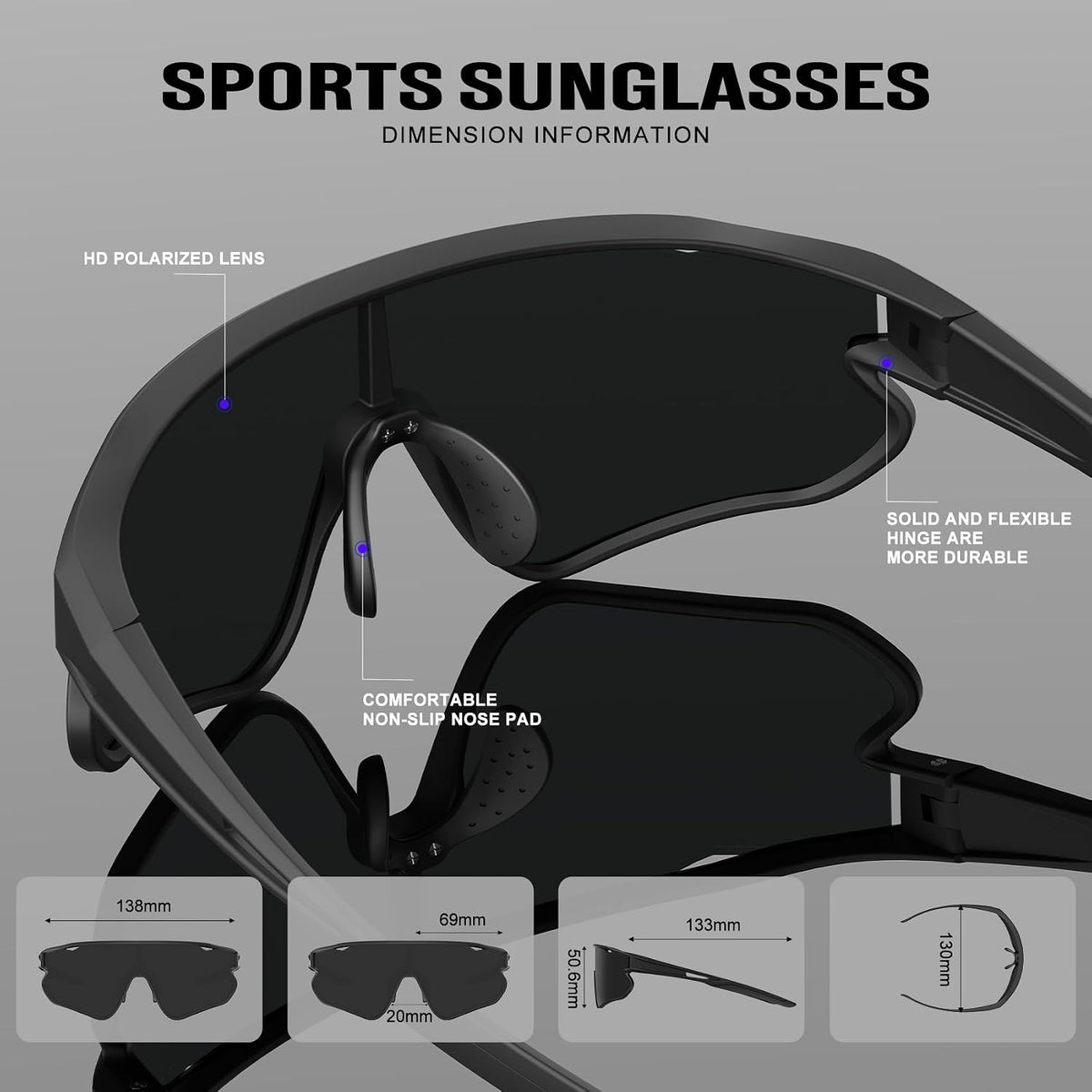 KALIYADI Gafas de sol polarizadas para hombre para correr, gafas de...
